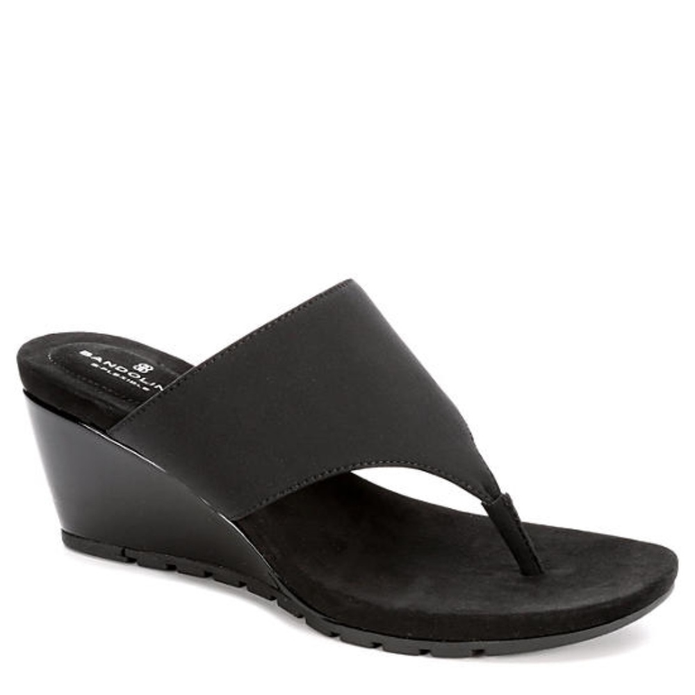 BANDOLINO WOMENS SELLIA Wedge Sandals Sz 9, Black